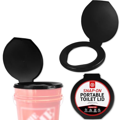 72 HRS Premium Portable Camping Toilet Seat with Lid for 5 Gallon Buckets, Outdoor Camping, Hiking, Emergencies - Perfect ...