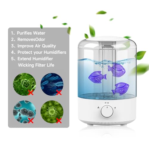 Humidifier Tank Cleaner, 10PCS Universal Humidifier filters fish Compatible with Drop, Droplet, Warm&Cool Mist Humidifier...