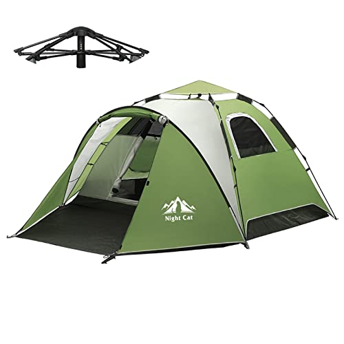 Night Cat Instant Popup Tents 2-3 Persons with Footprint Tarp Easy Setup Camping Tent with Rainfly Double Layers Waterproo...