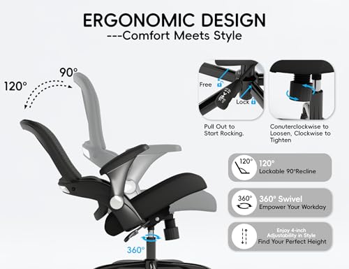 TRALT Office Chair - Ergonomic Office Chair with Back Support, Home Office Desk Chairs, 330lbs Wide Seat Big and Tall Offi...