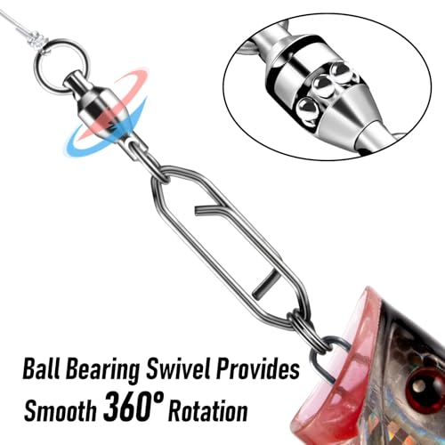 Alwonder 30-Pack Fishing Speed Clips Quick Change Snap Swivels, Ball Bearing Swivel Power Clips Fishing Snap Swivels Fresh...