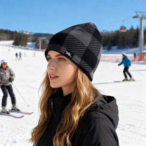 100% Waterproof Windproof Beanie Hat - Fleece Lined Skull Cap for Men & Women Warm Winter Knit Cap for Hiking, Skiing.