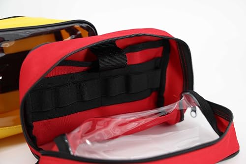 Lightning X Products Color Coded First Aid Medical Kit Accessory Pouches - Zippered Bag With Transparent Window - Set of 4...
