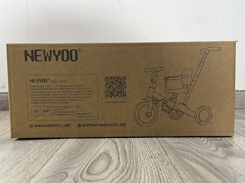 newyoo Toddler Tricycle with Push Handle for 1-3 Year Old, Toddler Bike, Birthday Gift and Toy for Boys and Girls, 5 in 1 Kids Trike, Balance Bike with Backrest and Safety Belt, Khaki, TR007