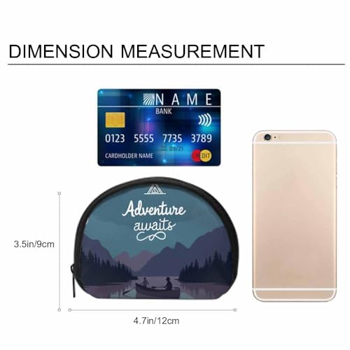 IBILIU Small Coin Purse Kayak In A Mountain Lake At Night Camping Activity Lifestyle Words Mini Wallet Coin Pouch Change P...