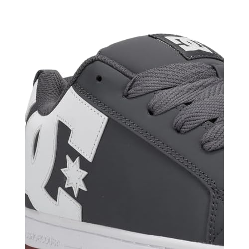 DC Men's Court Graffik Skate Shoe, Grey/White