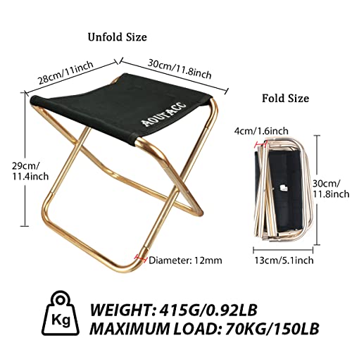 AOUTACC Ultralight Portable Folding Camping Stool for Outdoor Fishing Hiking Backpacking Travelling(XL:13"x14"x15";Large:1...
