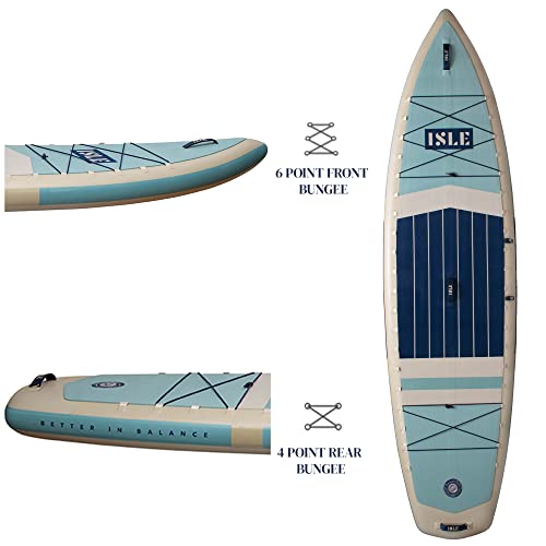 ISLE 2in1 Kayak & Paddle Board Bundle - Stand Up Paddle Board & Kayak, Incl. Seat, Paddle, Pump, Bag, 11.6 x 35.5 x 6 in -...