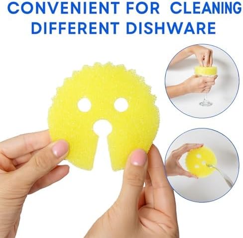 Scrub Pro Cleaning Sponge - 3 Pack Non-Scratch Kitchen & Bathroom Sponges with Dual-Sided Design and Sideways Slit for Utensils, Ideal for Dishes, Sink, Shower, Countertops, and Household Cleaning