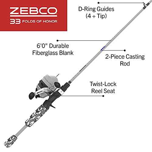 Folds of Honor Spincast Combo by ZEBCO