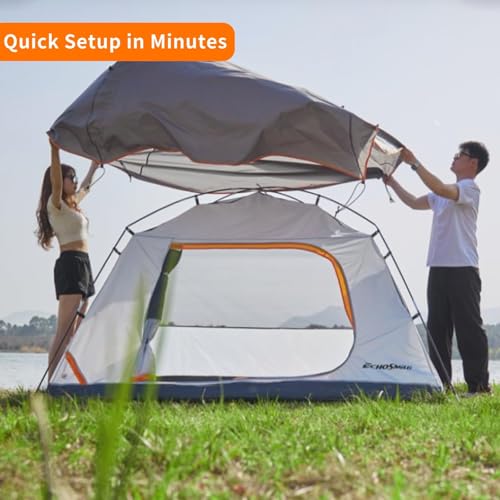EchoSmile 2/4 Person Camping Tent, Lightweight Dome Family Tent with Rainfly, Easy Setup, Waterproof & Windproof Outdoor S...