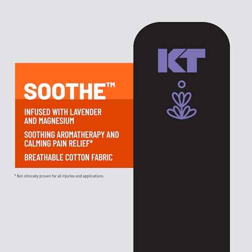 KT Tape, Soothe Tape, Lavender & Magnesium Infused Kinesiology Tape, 20 Count, 10" Precut Strips