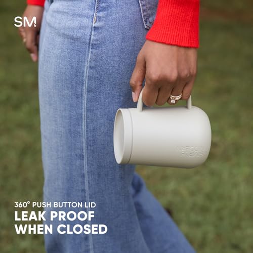 Simple Modern Voyager Signature Mug | Travel Coffee Tumbler with 360° Lid and Handle | Ceramic-Lined Insulated Stainless S...