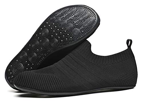 ZhaaDee Womens Mens Slippers with Rubber Sole Ultra-Lightweight House Slipper Socks Around House Shoes Non Slip Indoor&Out...