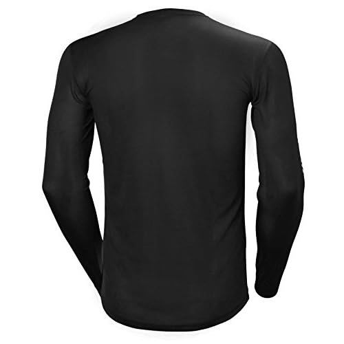 Helly Hansen Men's Lifa Stripe Crew Lightweight Breathable Moisture Wicking Thermal Baselayer, 998 Black - Medium