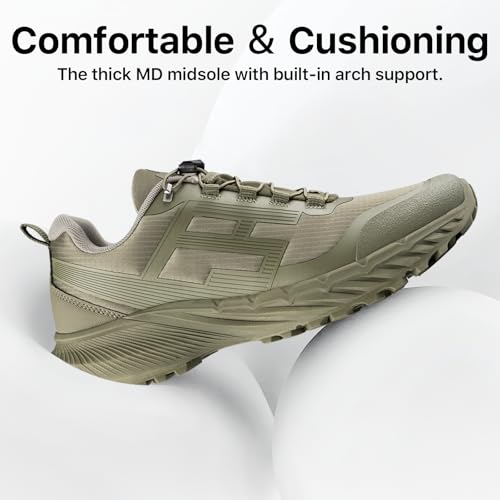 FREE SOLDIER Men's Trail Running Hiking Tactical Shoes - Breathable Lightweight Non-Slip Outdoor Sneakers for Walking Gym ...