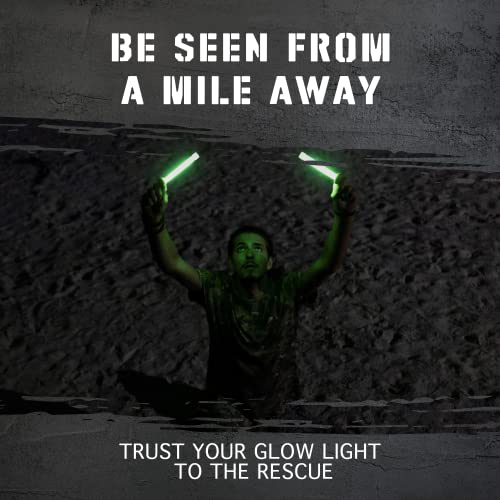 Emergency Glow Sticks with 12 Hours Duration, Individually Wrapped Industrial Grade Glowsticks for Survival Gear, Camping ...