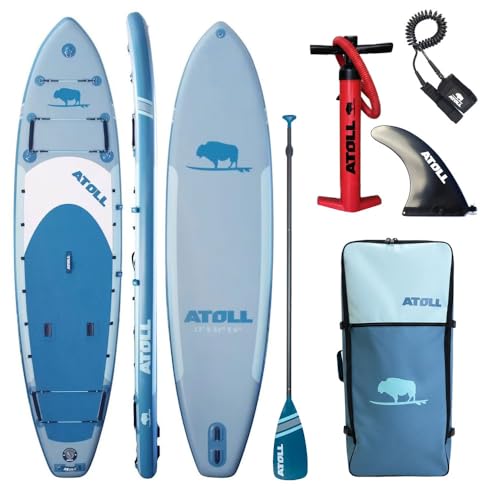 Atoll New 12ft Outrider Inflatable Stand Up Paddle Board | Extra Wide ISUP for Adults, Fishing, Touring & All Adventures |...