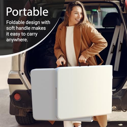 6 Feet Foldable Table with Built in Handle & Steel Legs | 6FT Heavy Duty Folding Portable | Perfect for Party, Dining, Wed...