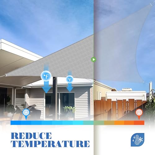 ECOOPTS 6'x6'x6' HDPE Sun Shade Sail Triangle Canopy Shades for Outdoor Patio Pergola Cover Fabric Blockage 95% UV Resista...