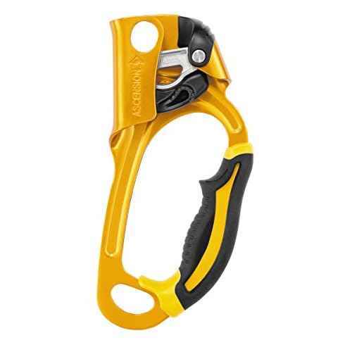 PETZL Ascension Ascender - Ergonomic Handled Rope Ascender for Climbing and Rigging - Yellow - Right