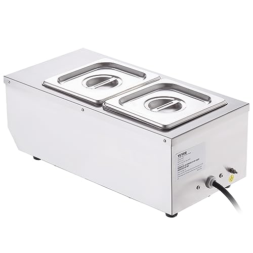 VEVOR Chocolate Tempering Machine, 9 Lbs 2 Tanks Chocolate Melting Pot TEMP Control 86~185℉, 1500W Stainless Steel Electric Commercial Food Warmer For Chocolate/Milk/Cream Melting and Heating