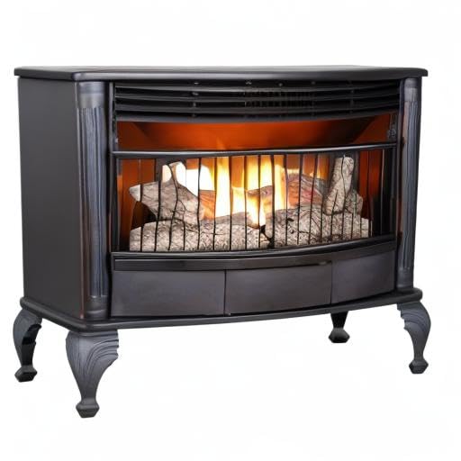 ProCom QNSD250RT Vent Free Dual Fuel Stove, Freestanding Fireplace and Indoor Space Heater, Use with Natural Gas or Liquid...