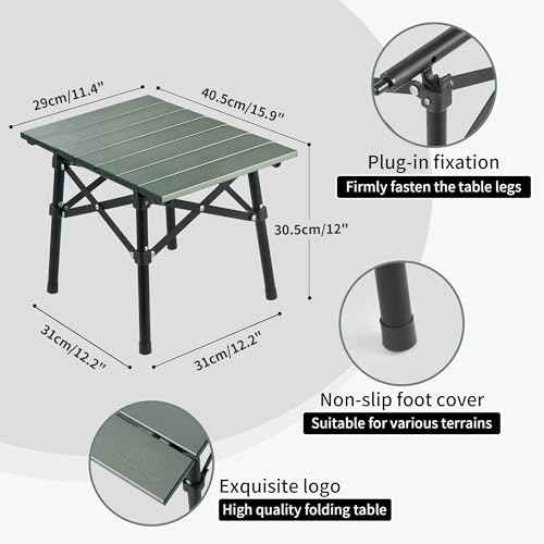 Naturehike Portable Camping Table, Aluminium Folding Table, Ultralight Camp Table Small Table for Camping Hiking Backpacking Outdoor Picnic
