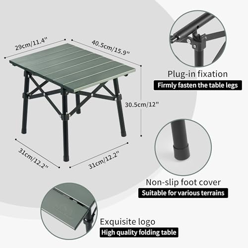 Naturehike Portable Camping Table, Aluminium Folding Table, Ultralight Camp Table Small Table for Camping Hiking Backpacki...