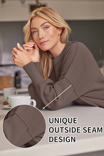 LILLUSORY Women's Oversized Batwing Sweaters 2025 Fall Outfits Trendy Crewneck Knit Side Slit Fashion Pullover Tops