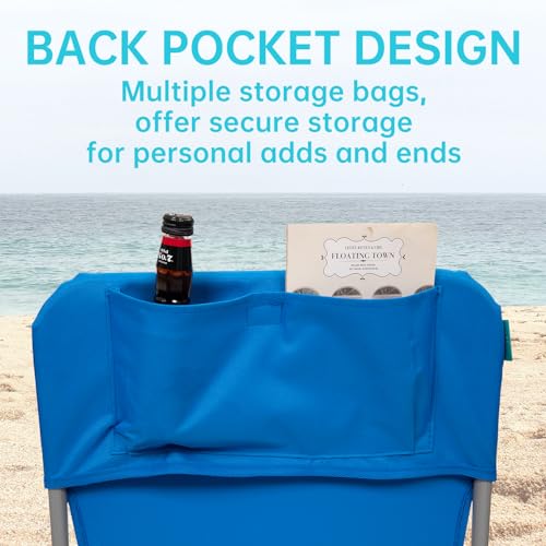 #WEJOY Folding Beach Chair for Adults, Lightweight Beach Chair with Shoulder Straps, High Back Beach Chairs with Hard Armr...