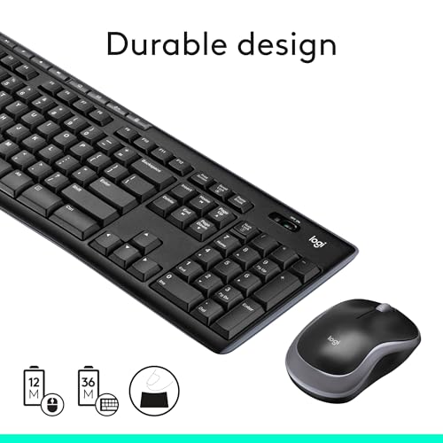 Logitech MK270 Wireless Keyboard and Mouse Combo for Windows, 2.4 GHz, 8 Multimedia Keys, PC, Laptop, Wireless Keyboard Co...