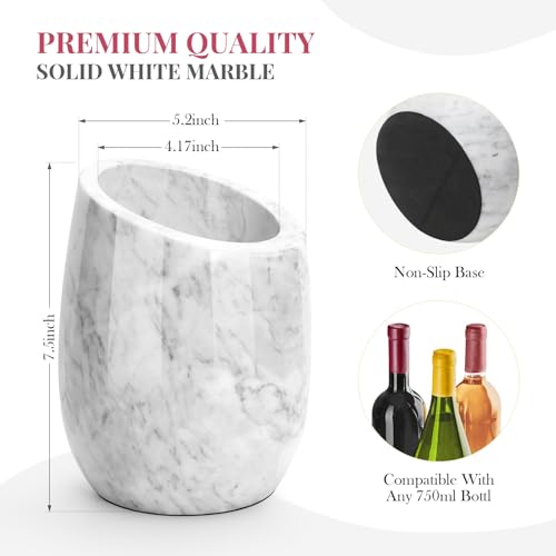 ZORMY Premium Marble Wine Chiller Bucket, Wine and Champagne Cooler, Wine Bottle Ice Chiller, 750ml Bottle Cooler, Home Ba...
