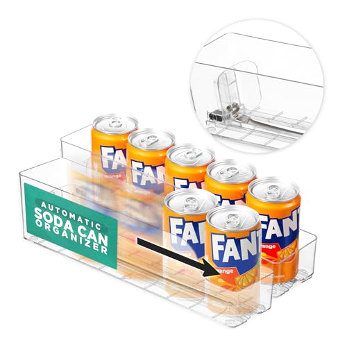 Automatic Soda Can Organizer - 2-Pack - Soda Can Dispenser for Refrigerator - Automatic Drink Holder for Fridge - Organizi...