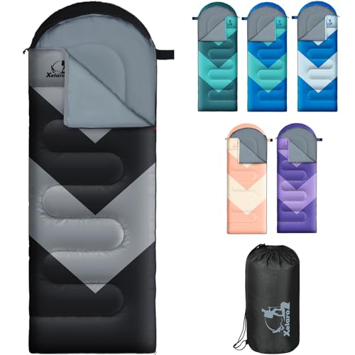 Sleeping Bag for Adults, Girls, Boys - 3 Season Warm & Cool Weather Lightweight Waterproof Camping Bag for Hiking, Outdoor...