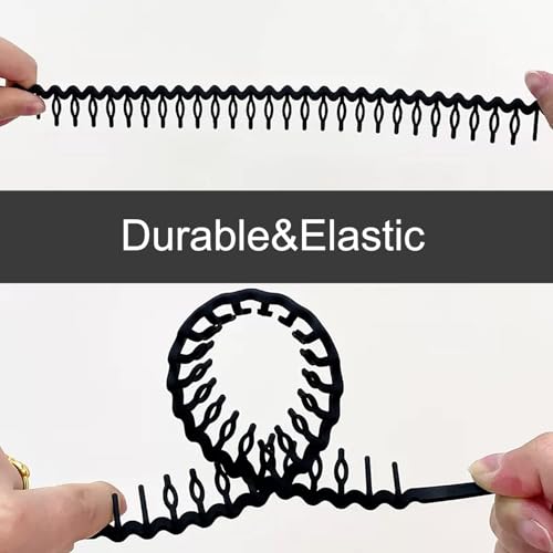 ULTIMUTE 8 PCS Fashion No Slip Effortless Plastic Headbands with Teeth Comb Black Skinny Hair Accessories Bands for Women ...