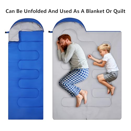 Sleeping Bags, Lightweight Camping Sleeping Bag for Adults, Kids, Hiking, Outdoor, Travel, Cold Weather & Warm