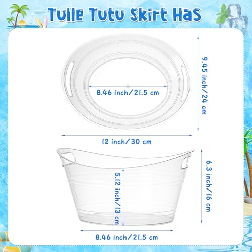 Patelai 6 Pcs Ice Buckets Bulk, Plastic Ice Buckets with Handles, Oval Storage Tub, Large Capacity Drink Tub for Party Bar...