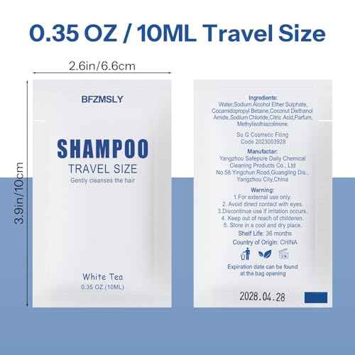 15 Sets Travel Size Toiletry Sets, Shampoo & Body Wash (0.35oz Each, 2-in-1 Toiletries Kit, White Tea Scent) ? Individually Wrapped Hotel Amenity Packs for Guests, Airbnb, Vacation Rentals