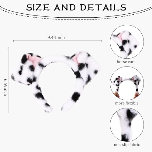 Semato Dalmatian Dog Headband Cute Costume Dalmatian Dog Ears Headwear Face Wash Headband Head Wear Fashion Hairband Hair ...