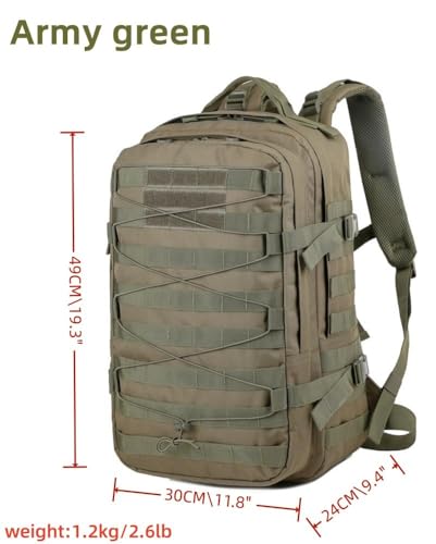 ORILOOSEN 35L tactical assault backpack, military backpacks,heavy duty zipper，outdoor canvas Knapsack,climbing/camping/hik...