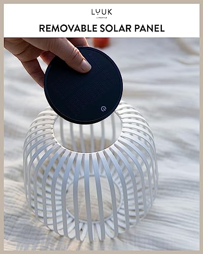 LUUK LIFESTYLE Solar-Powered Outdoor LED lamp for Balcony, Lighting for Indoors and Outdoors, dimmable Touch Switch, Fast ...