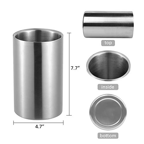 Jolitac Wine Chiller Bucket, Stainless Steel Double Wall Wine Cooler Bucket, Keeps Cold for Hours Wine Bottle Cooler Chill...