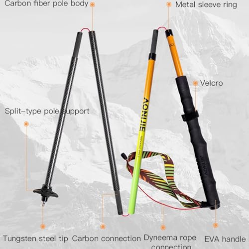 BlueField Lightweight Carbon Fiber Trekking Poles - Collapsible Hiking Sticks for Men and Women, Seniors, and Outdoor Adve...