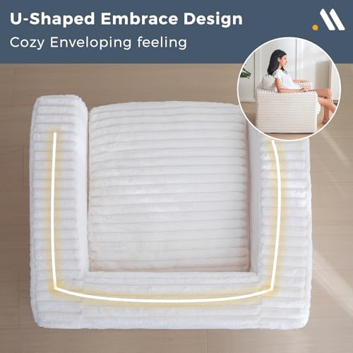 MAXYOYO Giant Bean Bag Chair for Adults, Upholstered Floor Sofa with Pillows and Armrests, Large Bean Bag Sofa Plush Chair...