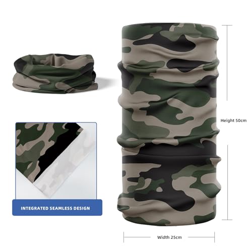 Camo Neck Gaiter Multifunctional Outdoor Face and Neck Cover for Hiking and Cycling