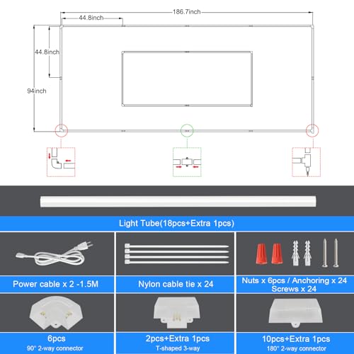 LZHOME LED Garage Lights Fixture: High Brightness 39000LM LED Garage Lighting Ceiling LED Light, Updated 44.8 inch Large S...