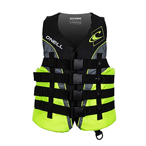 O'Neill Men's Superlite USCG Life Vest,Black/Lime/Smoke:Lime,4XL