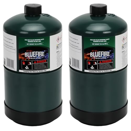 KOMAN BLUEFIRE 16.4 oz Propane Tank Camping Propane Tank Portable Canister Propane Gas Tank Small Propane Tanks for Campin...