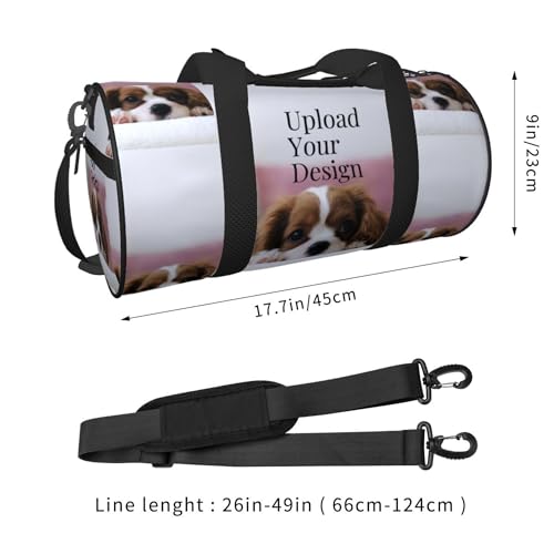Personalized Duffle Bag Custom Gym Travel Sports Bag for Women Men, Customized Photo Text Logo Family Name Waterproof Week...